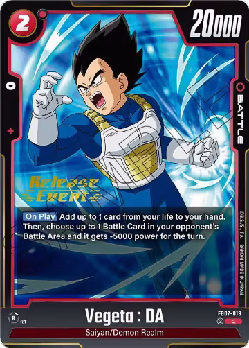Vegeta : DA - FB07-019 (FB07-019), Wish For Shenron Release Event Cards — DB Fusion card price