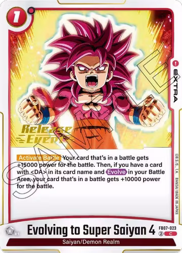 Evolving to Super Saiyan 4 (FB07-023), Wish For Shenron Release Event Cards — DB Fusion card price