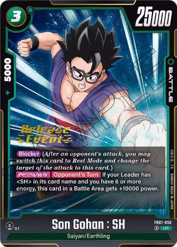Son Gohan : SH - FB07-056 (FB07-056), Wish For Shenron Release Event Cards — DB Fusion card price