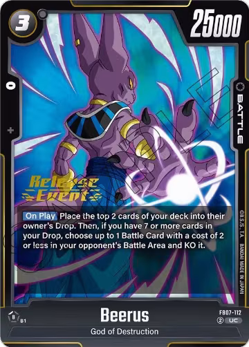 Beerus (FB07-112), Wish For Shenron Release Event Cards — DB Fusion card price