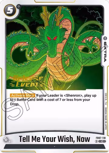 Tell Me Your Wish, Now (FB07-118), Wish For Shenron Release Event Cards — DB Fusion card price