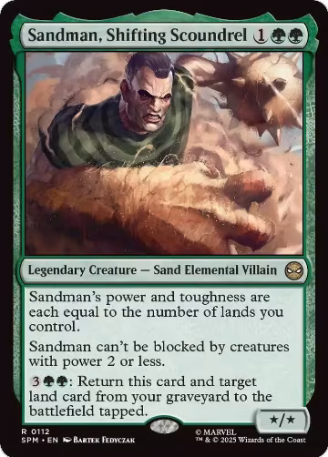 Sandman, Shifting Scoundrel (112), Marvel's Spider-Man — Magic card price
