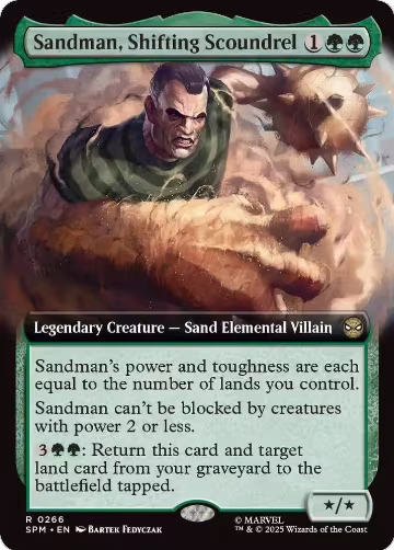 Sandman, Shifting Scoundrel (Extended Art) (266), Marvel's Spider-Man — Magic card price