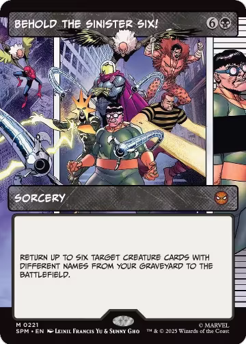 Behold the Sinister Six! (Borderless) (221), Marvel's Spider-Man — Magic card price