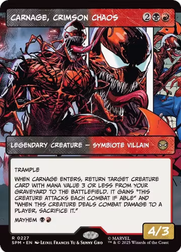 Carnage, Crimson Chaos (Borderless) (227), Marvel's Spider-Man — Magic card price