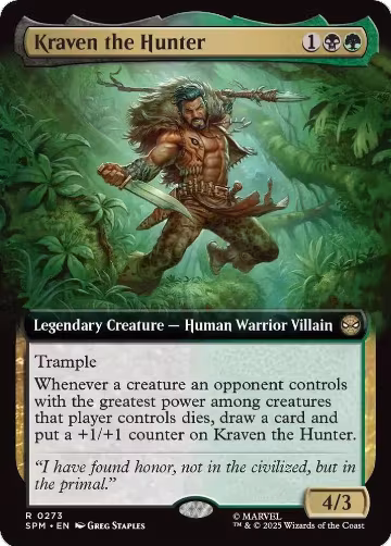 Kraven the Hunter (Extended Art) (273), Marvel's Spider-Man — Magic card price