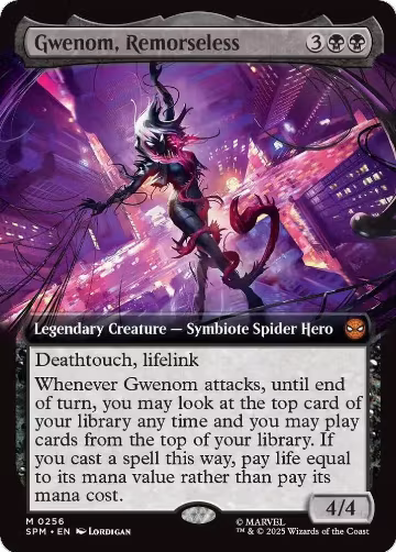 Gwenom, Remorseless (Extended Art) (256), Marvel's Spider-Man — Magic card price