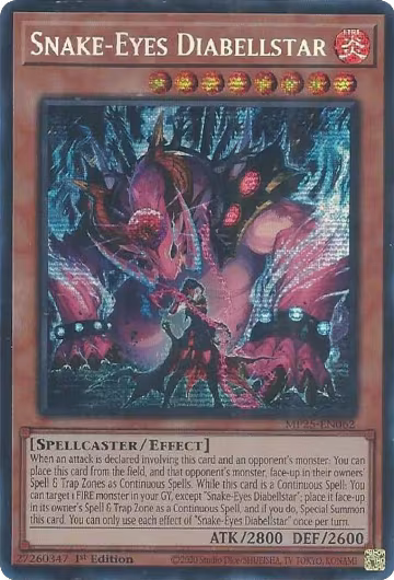 Snake-Eyes Diabellstar (MP25-EN062), 2025 Mega-Pack — Yu-Gi-Oh! card price