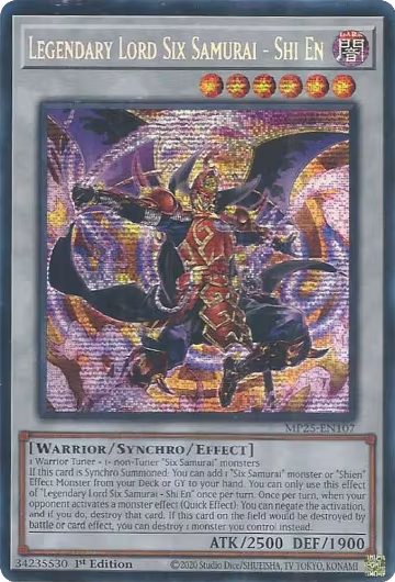 Legendary Lord Six Samurai - Shi En (MP25-EN107), 2025 Mega-Pack — Yu-Gi-Oh! card price