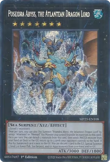 Poseidra Abyss, the Atlantean Dragon Lord (MP25-EN108), 2025 Mega-Pack — Yu-Gi-Oh! card price