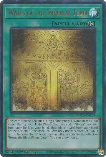 Walls of the Imperial Tomb (MP25-EN168), 2025 Mega-Pack — Yu-Gi-Oh! card price