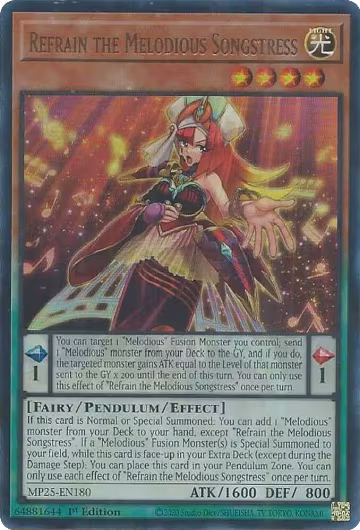 Refrain the Melodious Songstress (MP25-EN180), 2025 Mega-Pack — Yu-Gi-Oh! card price