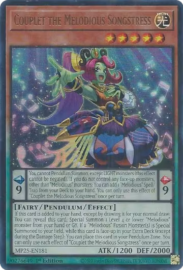 Couplet the Melodious Songstress (MP25-EN181), 2025 Mega-Pack — Yu-Gi-Oh! card price