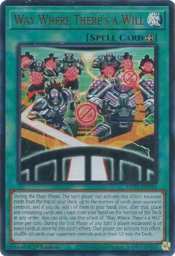 Way Where There's a Will (MP25-EN199), 2025 Mega-Pack — Yu-Gi-Oh! card price