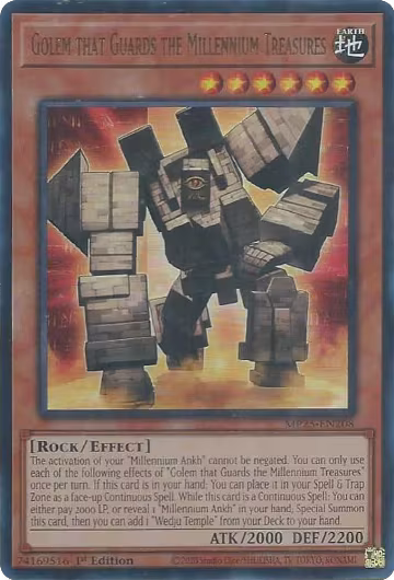 Golem that Guards the Millennium Treasures (MP25-EN208), 2025 Mega-Pack — Yu-Gi-Oh! card price