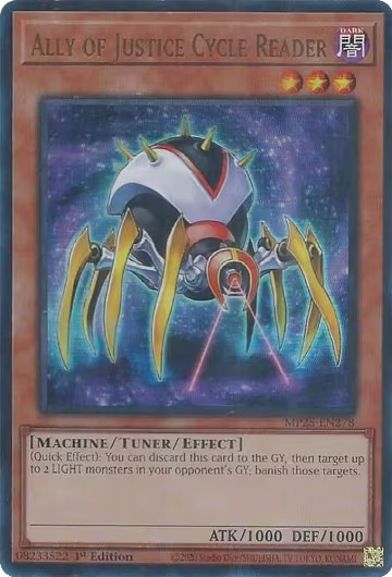 Ally of Justice Cycle Reader (MP25-EN278), 2025 Mega-Pack — Yu-Gi-Oh! card price