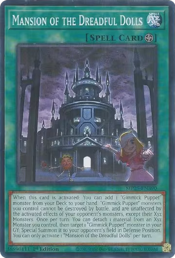 Mansion of the Dreadful Dolls (MP25-EN390), 2025 Mega-Pack — Yu-Gi-Oh! card price
