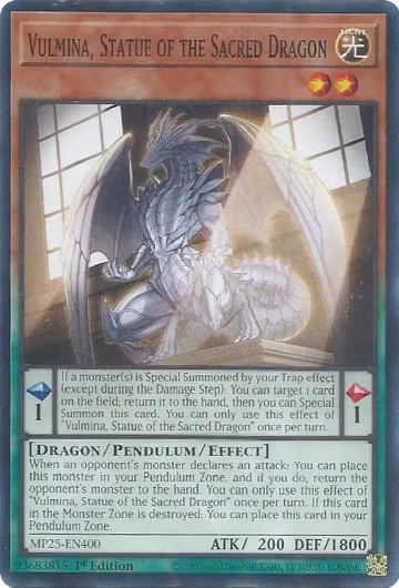 Vulmina, Statue of the Sacred Dragon (MP25-EN400), 2025 Mega-Pack — Yu-Gi-Oh! card price