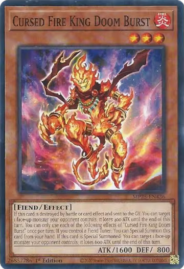 Cursed Fire King Doom Burst (MP25-EN436), 2025 Mega-Pack — Yu-Gi-Oh! card price