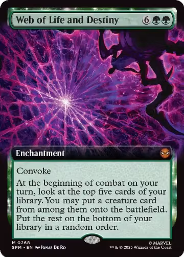 Web of Life and Destiny (Extended Art) (268), Marvel's Spider-Man — Magic card price