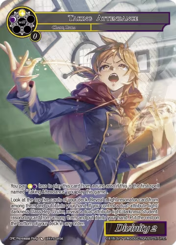 Taking Attendance (DRC Pre-release Party), Promo Cards — Force of Will card price