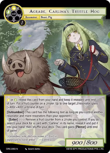 Agrade, Carlina's Truffle Hog (DRC-060 N), Descent into the Raven's Catacombs — Force of Will card price