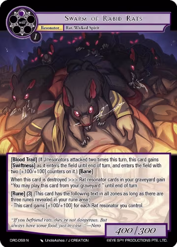 Swarm of Rabid Rats (DRC-059 N), Descent into the Raven's Catacombs — Force of Will card price