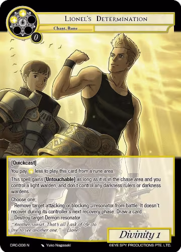 Lionel's Determination (DRC-006 N), Descent into the Raven's Catacombs — Force of Will card price