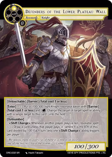 Defenders of the Lower Plateau Wall (DRC-002 SR), Descent into the Raven's Catacombs — Force of Will card price