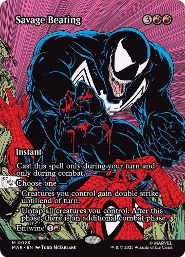 Savage Beating (Borderless) (26), Marvel Universe Eternal-Legal — Magic card price