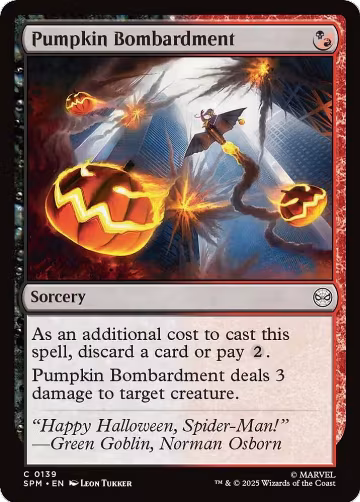Pumpkin Bombardment (139), Marvel's Spider-Man — Magic card price