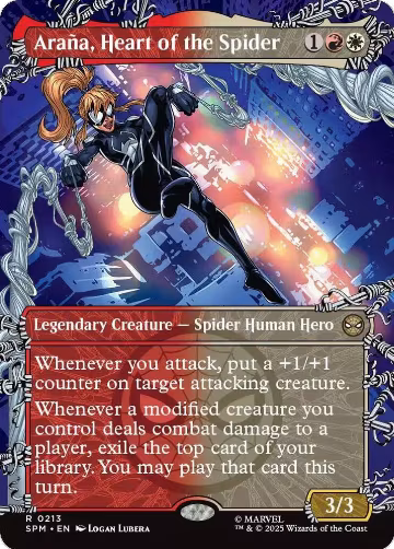 Arana, Heart of the Spider (Borderless) (213), Marvel's Spider-Man — Magic card price