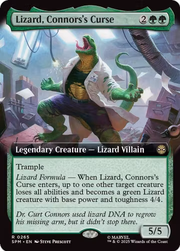 Lizard, Connors's Curse (Extended Art) (265), Marvel's Spider-Man — Magic card price