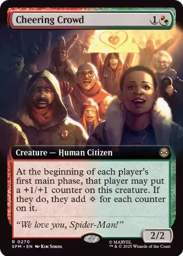 Cheering Crowd (Extended Art) (270), Marvel's Spider-Man — Magic card price