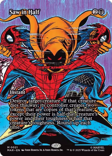 Saw in Half (Borderless) (21), Marvel Universe Eternal-Legal — Magic card price