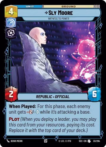 Sly Moore - Witness to Power (33/264), Secrets of Power — Star Wars card price