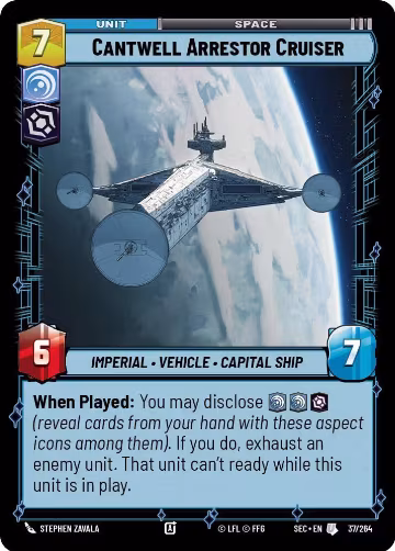 Cantwell Arrestor Cruiser (37/264), Secrets of Power — Star Wars card price