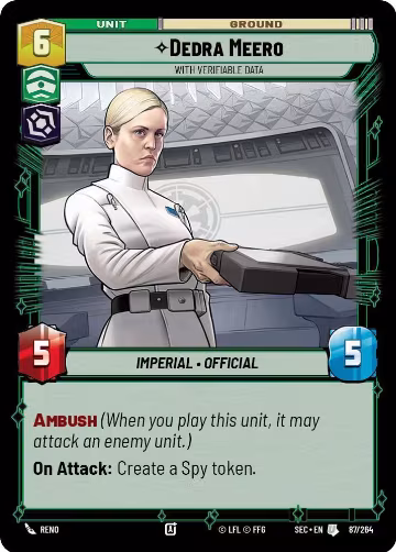 Dedra Meero - With Verifiable Data (87/264), Secrets of Power — Star Wars card price