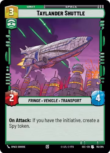 Taylander Shuttle (115/264), Secrets of Power — Star Wars card price