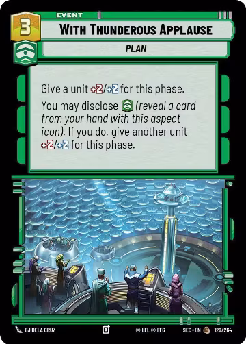 With Thunderous Applause (129/264), Secrets of Power — Star Wars card price