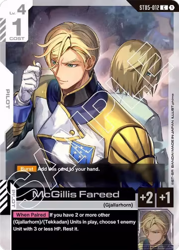 McGillis Fareed (ST05-012), Starter Deck 05: Iron Bloom — Gundam card price
