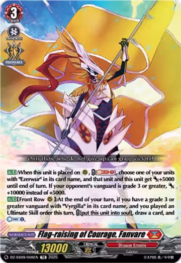 Flag-raising of Courage, Fanvare (DZ-SS09/006EN), DZ-SS09: Zero Tendo Start Deck — Vanguard card price