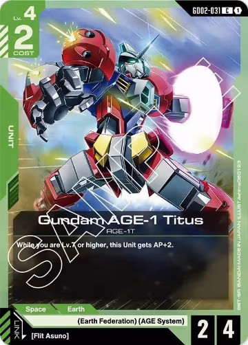 Gundam AGE-1 Titus (GD02-031), Dual Impact — Gundam card price