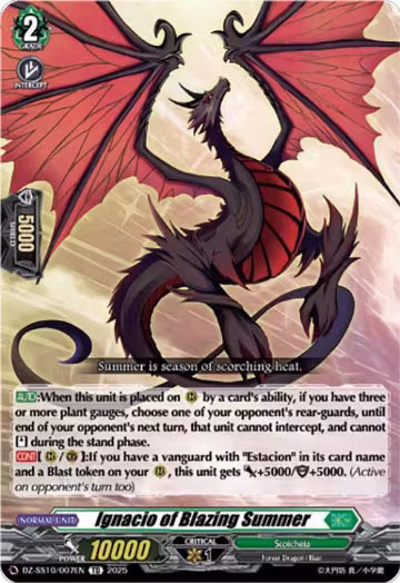 Ignacio of Blazing Summer (DZ-SS10/007EN), DZ-SS10: Shiki Otei Start Deck — Vanguard card price