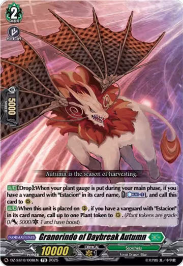 Granorindo of Daybreak Autumn (DZ-SS10/008EN), DZ-SS10: Shiki Otei Start Deck — Vanguard card price