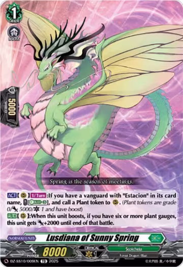 Lusdiana of Sunny Spring (DZ-SS10/009EN), DZ-SS10: Shiki Otei Start Deck — Vanguard card price