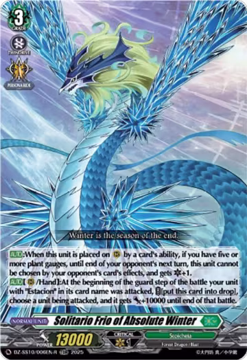 Solitario Frio of Absolute Winter (TDR) (DZ-SS10/006EN-R), DZ-SS10: Shiki Otei Start Deck — Vanguard card price