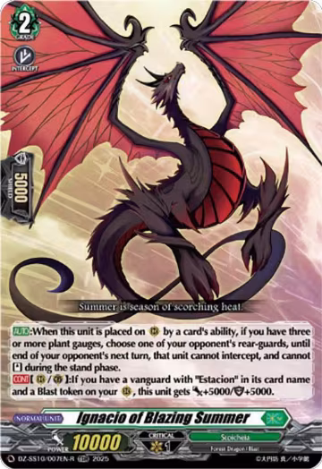 Ignacio of Blazing Summer (TDR) (DZ-SS10/007EN-R), DZ-SS10: Shiki Otei Start Deck — Vanguard card price