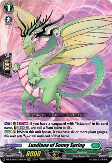 Lusdiana of Sunny Spring (TDR) (DZ-SS10/009EN-R), DZ-SS10: Shiki Otei Start Deck — Vanguard card price
