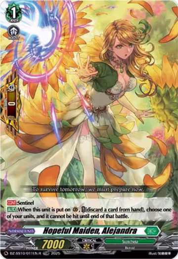 Hopeful Maiden, Alejandra (TDR) (DZ-SS10/011EN-R), DZ-SS10: Shiki Otei Start Deck — Vanguard card price